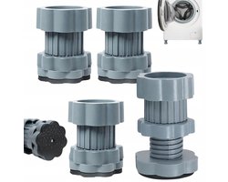 Wasmachine Verhoging - Droger Verhoging - meubelverhogingskussens - Set van 4 Verstelbare Poorten - Hoogte 7-10cm - Trillingsdempend & Antislip - Voor Wasmachine, Koelkast & Meubels