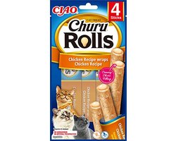 Zachte en Romige Kattensnoepjes - Kip Snack Rolls - Graanvrij, Zonder Conserveringsmiddelen - 48 Tubes x 10g