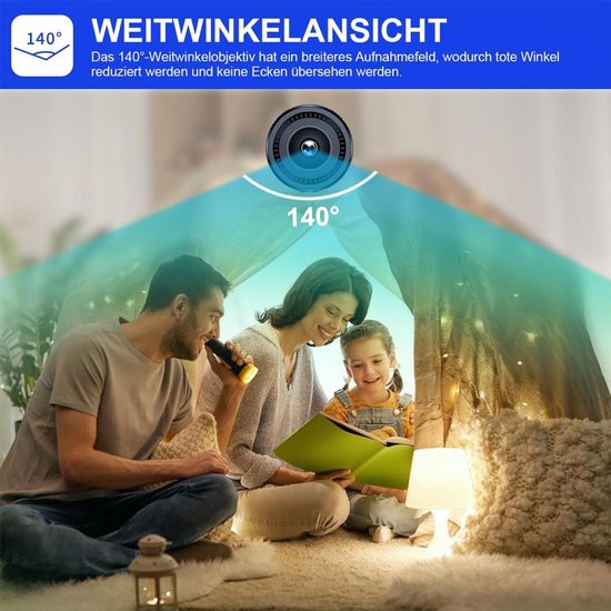 Bewakingscamera, 1080P HD Wi-Fi-camera, huisdierbeveiligingscamera, mini verborgen camera met nachtzicht en bewegingsdetectie. van Sanbo. — afbeelding 4