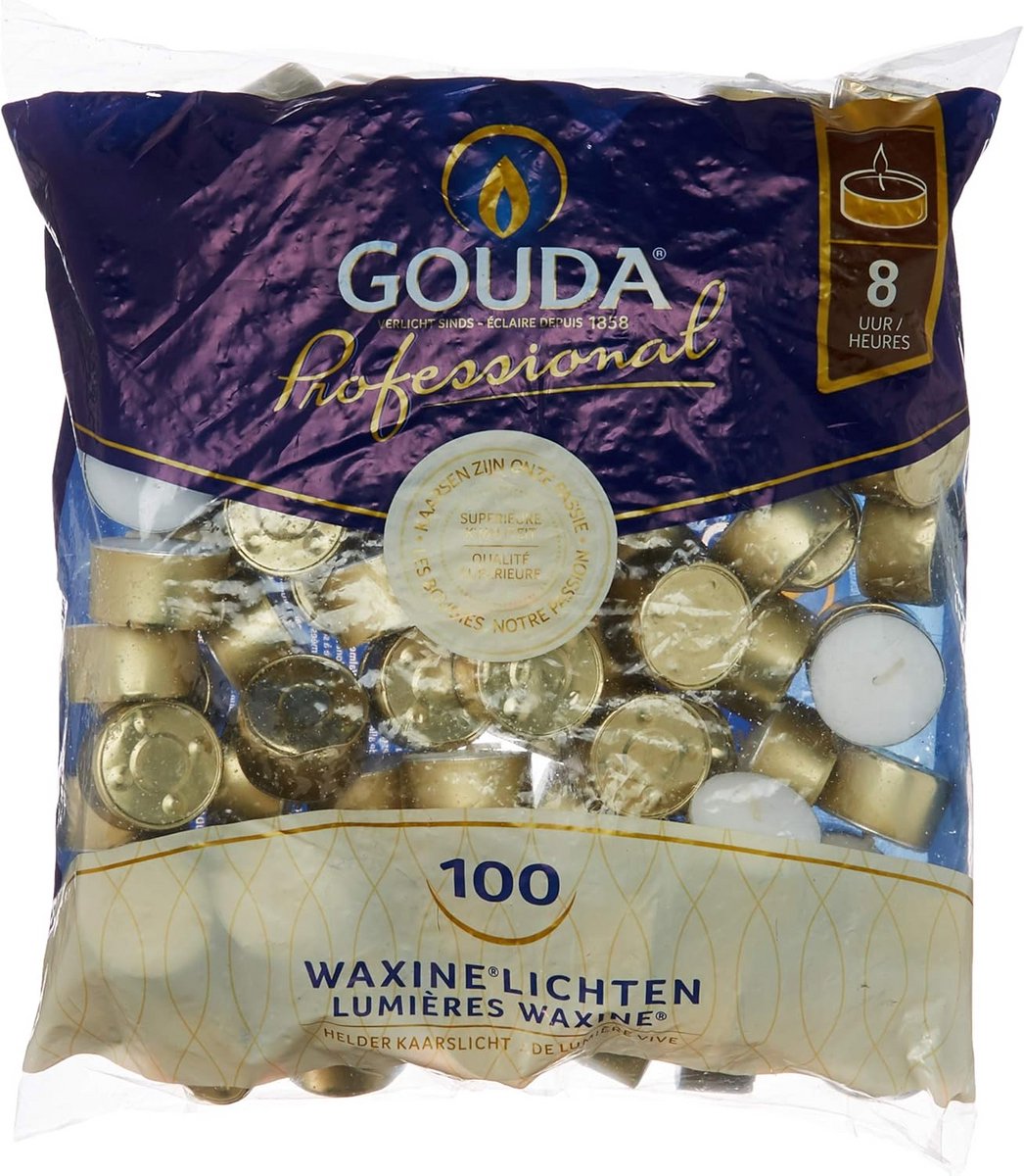 Witte Theelichtjes 8 Uur Brandtijd 100 Stuks