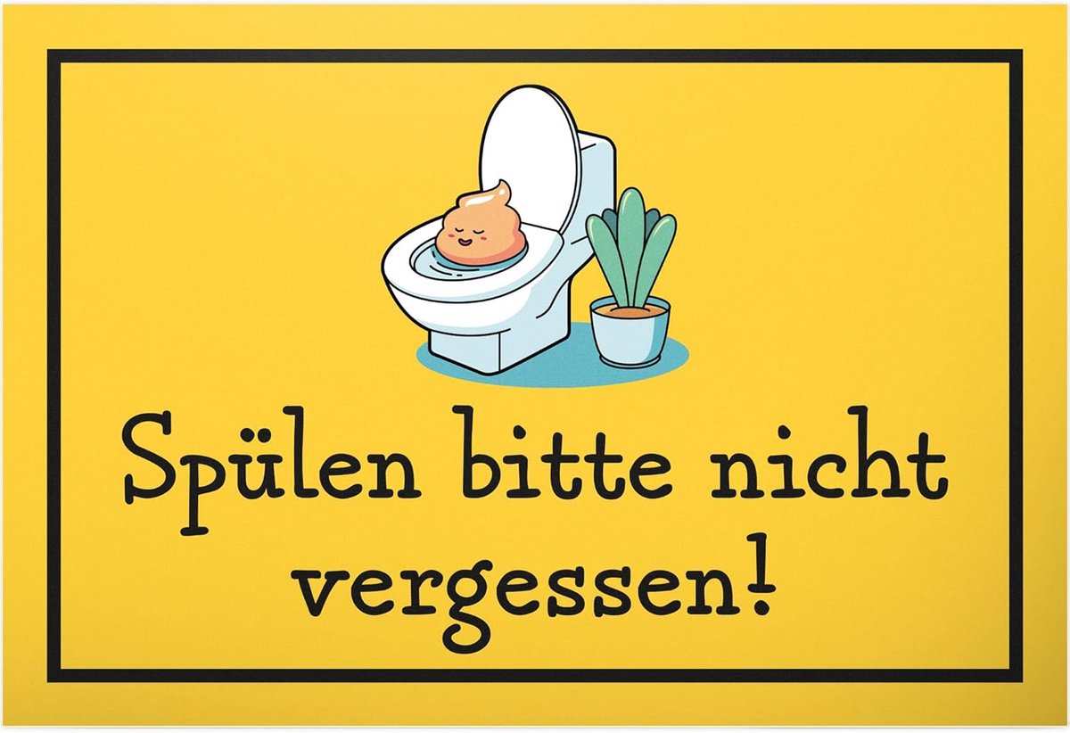Grappig Kunststof Toiletbord voor Gastentoilet - 30x20 cm Deurplaat