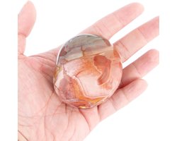 Ocean Jasper Palm Stone - Smooth Healing Crystal Worry Stone for Energy and Relaxation