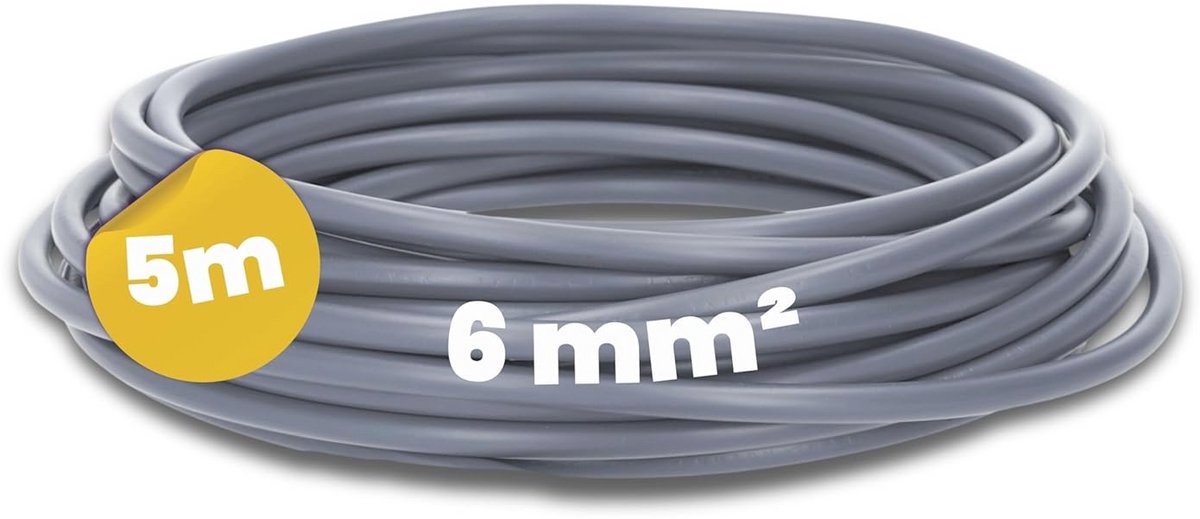 5 meter H07V-K 6 mm² grijze bedradingskabel - Flexibele Aderleiding voor Schakelkast