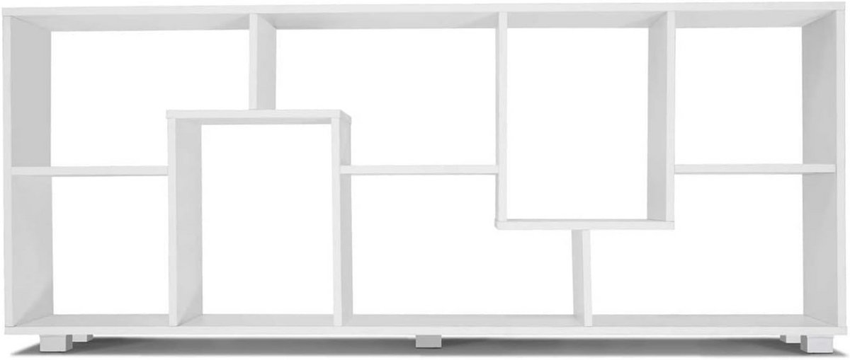 Moderne Boekenplank en Tv-meubel Wit Hout - Flexibel Opbergrek 161 cm