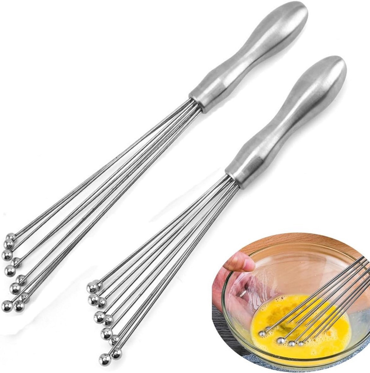 Set van 2 RVS Gardes voor Eieren en Beslag, Handmixer Keukenaccessoires