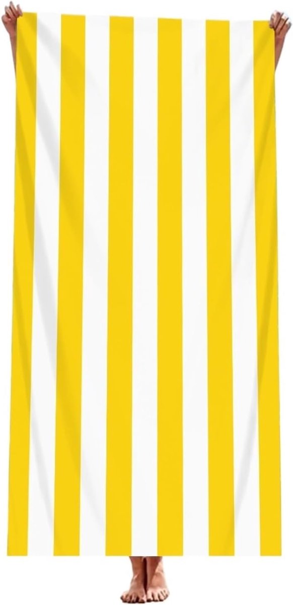 Strandhanddoek-Microvezel-Groot formaat-Lichtgewicht-Sneldrogend-90*180cm-Geel