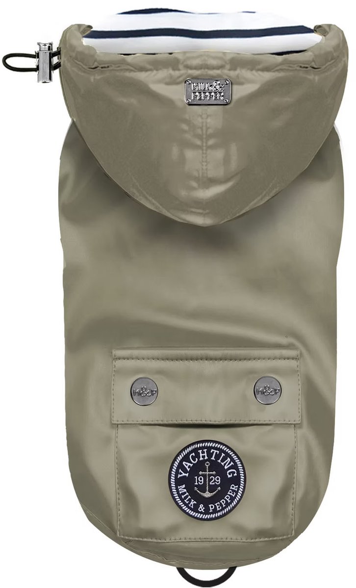 HONDENJAS/ REGENJAS MILK & PEPPER® BABORD KAKI MAAT 35