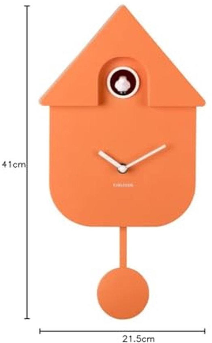 Moderne Koekoeksklok Oranje - Strak Design voor Woonkamer, Kantoor en Slaapkamer