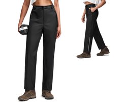 BUBW® Outdoorbroek - Dames - Inclusief Riem - Wandelbroek - Camping Broek - Softshell Broek - Winddichte & Waterdichte - Lichtgewicht - Ademende - Geschikt Voor Buitensport - Zwart - Maat S