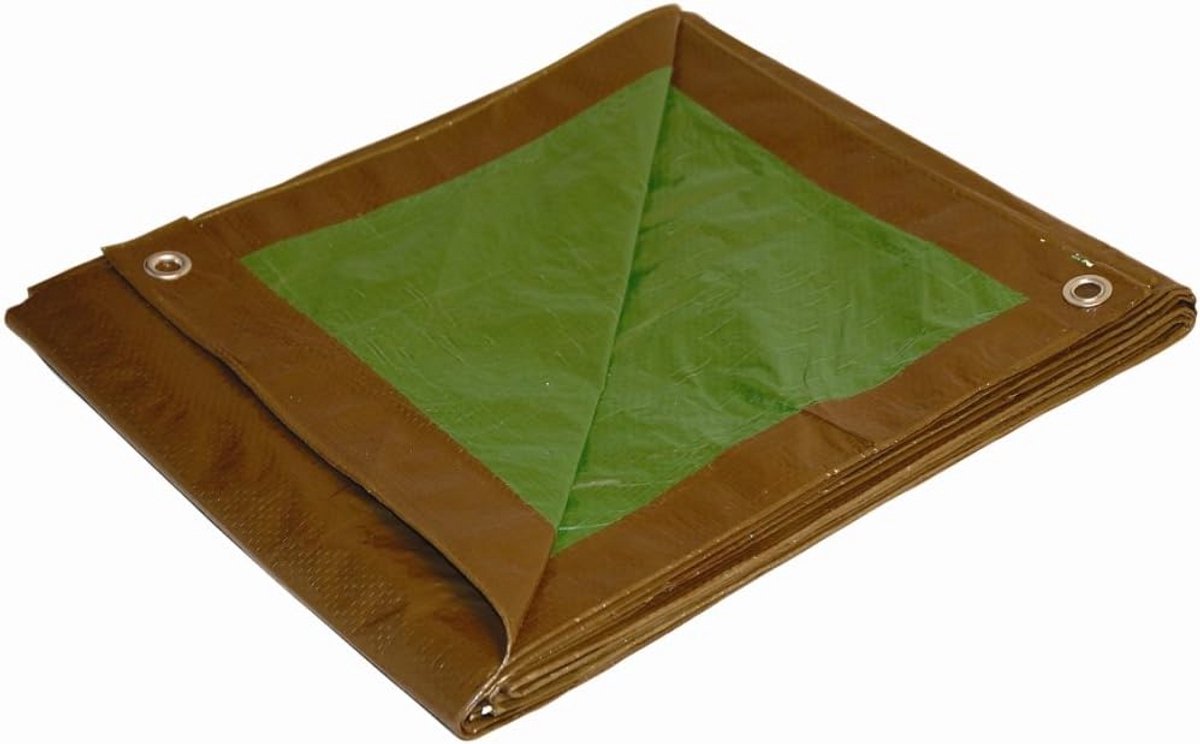 Omkeerbare Poly Tarp 6 x 8 Voet Bruin Groen Waterdicht Zeil