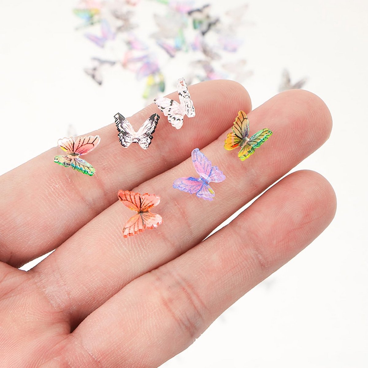 50 stuks Mini Vlinders Hars Knutselen Poppenhuis Decoratie