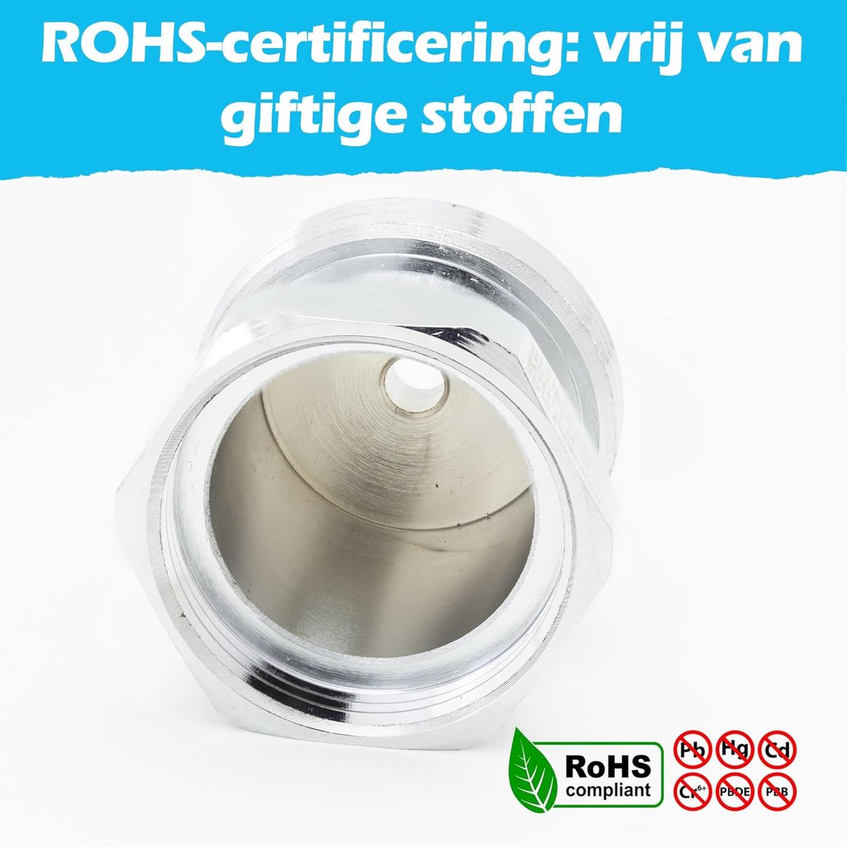 Adapter Metaal M28x1,5 naar M30x1,5 voor Thermostaatkraan Radiator