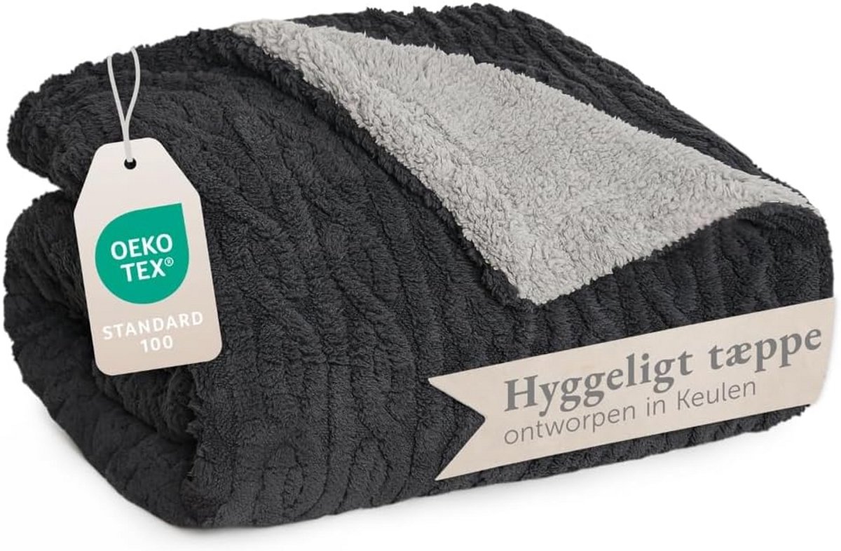 Extra Dikke Fleece Deken met Sherpa Voering 150x200 cm OEKO-TEX Gecertificeerd