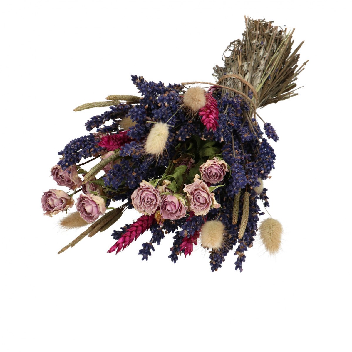 Lavendel droogboeket 33cm - Gedroogde bloemen - Natuurlijke woondecoratie - Paars met roze