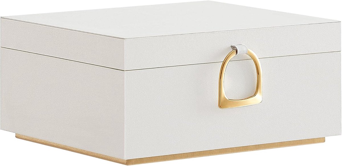 SONGMICS - sieradendoos - juwelendoos - Sieradenkistje - 2 niveaus - uitneembaar blad - 20,5 x 24 x 11 cm - wit
