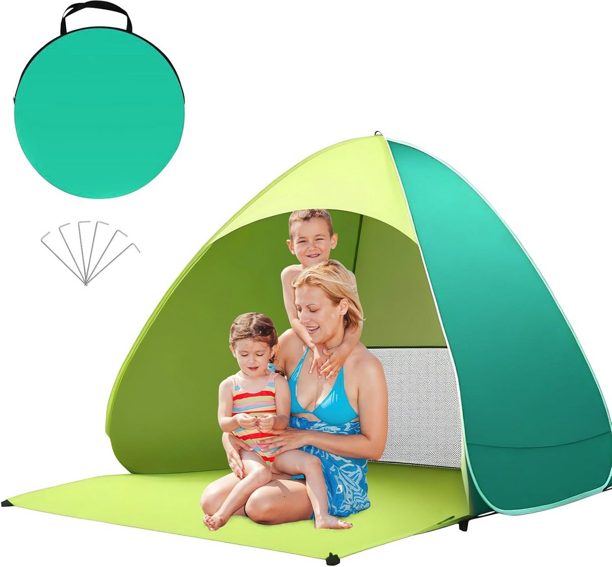 Pop-up Strandtent UV-Bescherming voor Baby's en Gezin - UPF 50+ Zonnescherm Strandhuisje