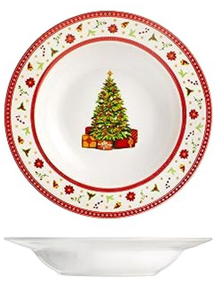 Set van 12 Diepe Kerstborden 21,5 cm