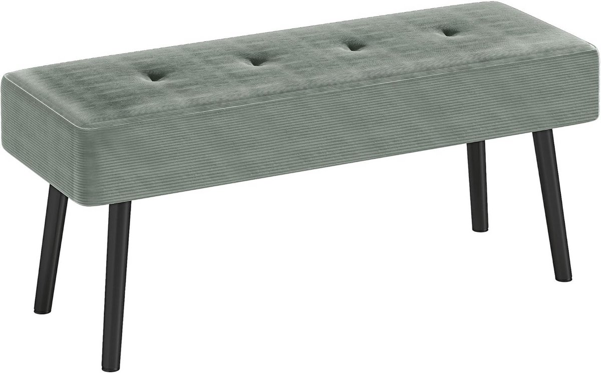 Tweezitsbank voor aan het voeteneind van het bed, Groen Corduroy met Metalen Poten