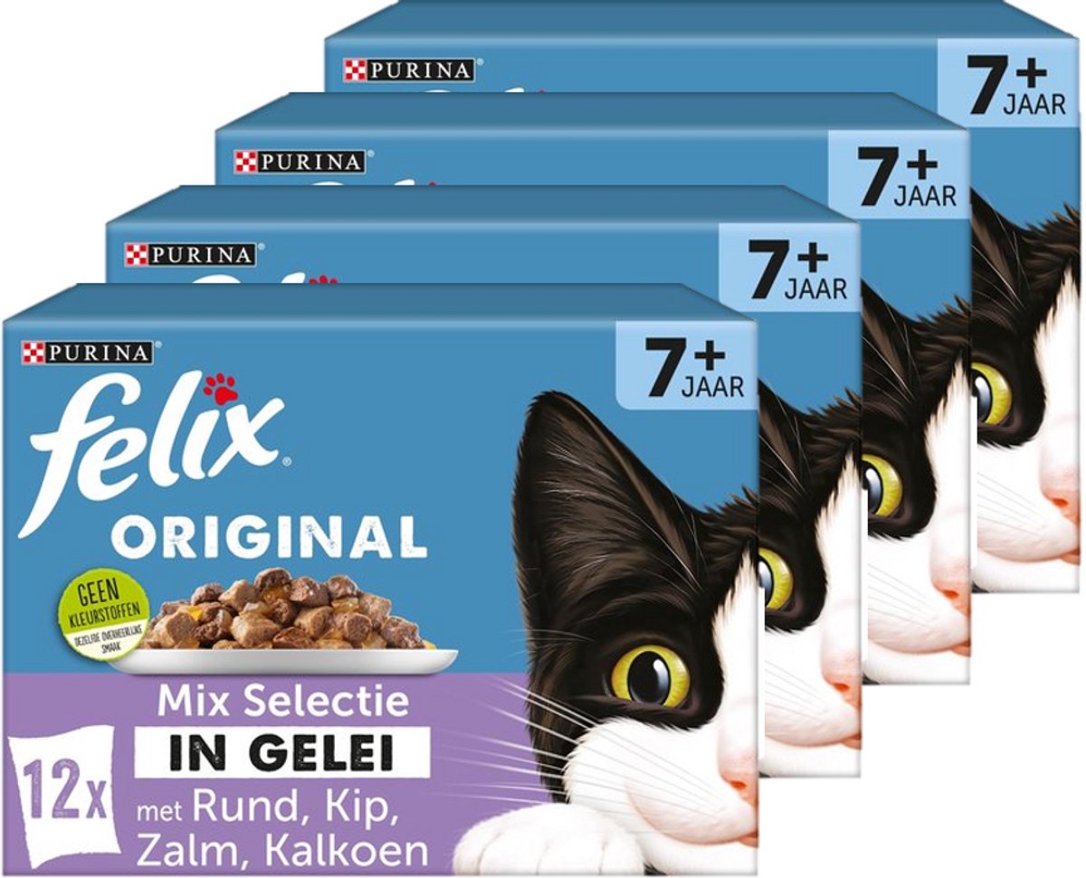 Felix Natvoer gelei pouch senior 4x12x85 gr