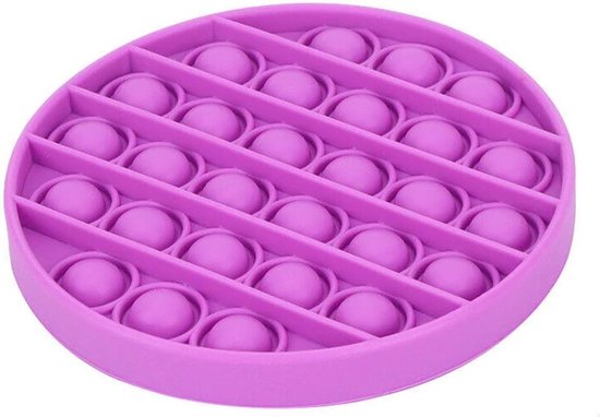 LUVIQ Pop it Fidget Toy – Premium Materiaal – Fidget Toys Pop it – Kerst Cadeautjes - Paars - Rond