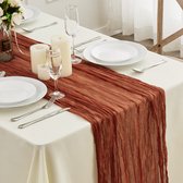 Jumdast Kaasdoek Tafelkleed, Wasbaar Tafelkleed voor Bruiloften Eettafel Decoraties Gazen Stof Chiffon Bruiloft Decoratie Thuis Buiten (Azure, 90 x 300 cm