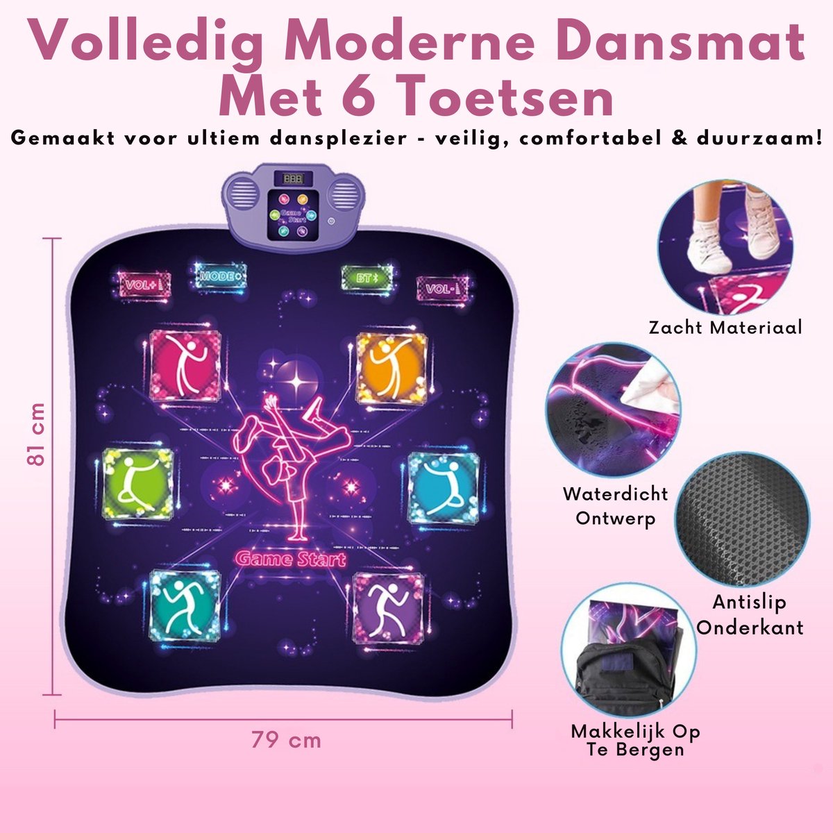 Pumpify Dansmat – Muziekmat – Speelmat – Educatief Bewegingsspel – Dansmat Voor Meisjes – 15 Verschillende Levels – Bluetooth – Antislip Onderkant – Speelgoedboek – Speelgoed – 3 Jaar – 4 Jaar – 5 Jaar – 6 Jaar – 7 Jaar – 8 Jaar – 9 Jaar – 10 Jaar — afbeelding 4
