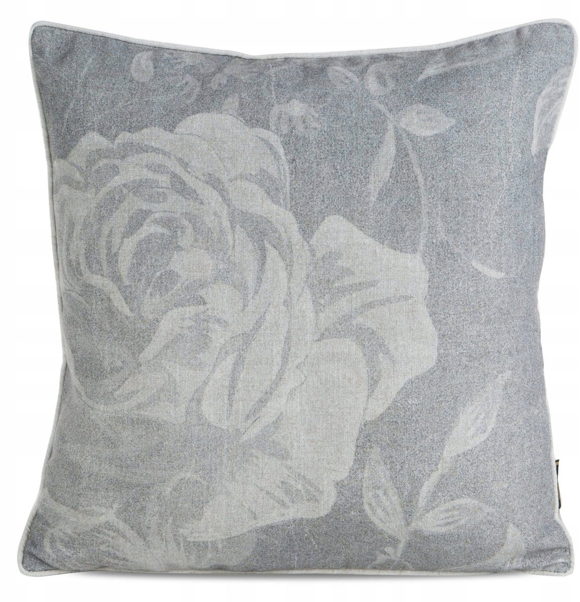 Kussenhoes 45x45 cm met bloemenprint - Linnenmix