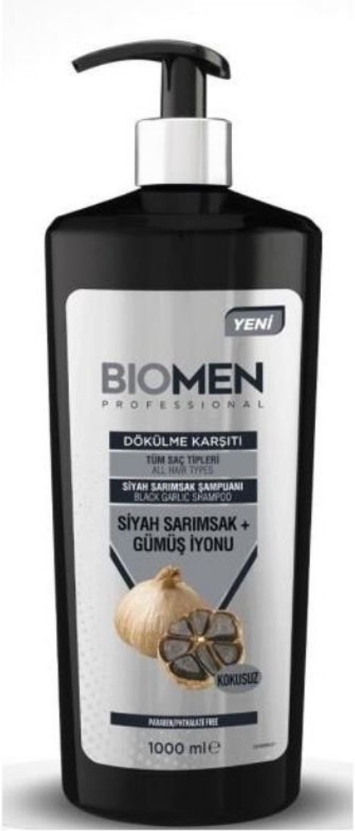 Biomen zwarte knoflook 1000 ml - Anti-haaruitval shampoo - haarverzorging - herbal shampoo - Bio shampoo - Anti-haaruitval - Bio shampoo - Herbal shampoo - haarverzorging