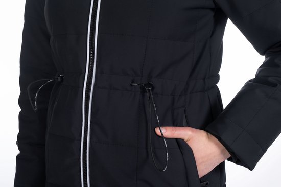 Veste longue Honey avec chauffage et éléments réfléchissants (batterie externe incluse), noire, taille M