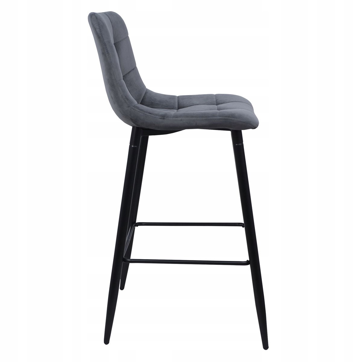 Hoker Stella Grijs Velours - Barstoel met comfortabele zitting