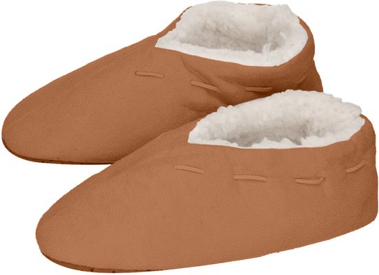 ATTREZZO® Pantoffels Dames - Spaanse Sloffen - Maat 38/39 - Cognac - Heerlijk warm!