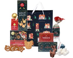 Kerstpakket - Kersttas - Holly Jolly Christmas - cadeaupakket met feestelijke lekkernijen