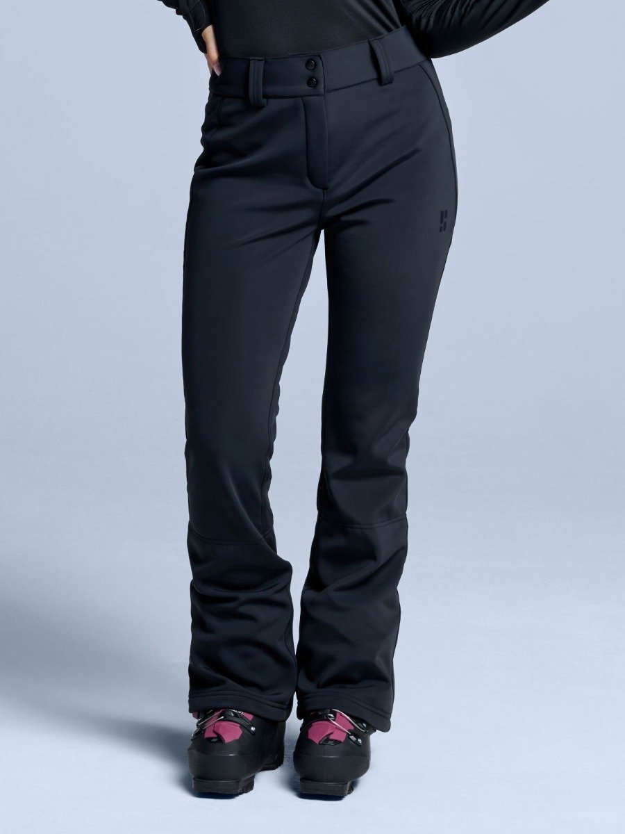 Poederbaas Skibroek Dames Stretch Softshell Zwart