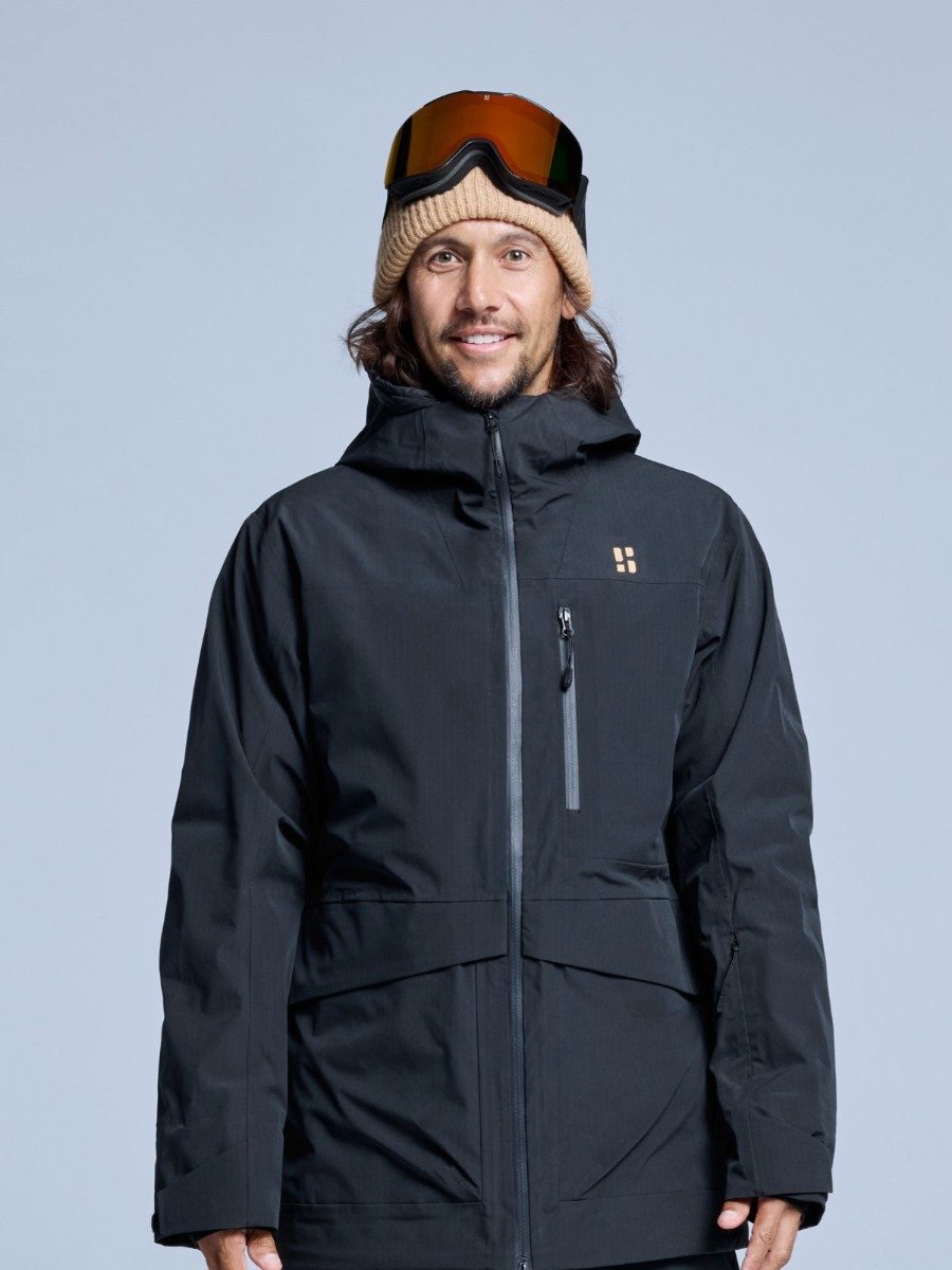 Poederbaas Ski-jas Heren Freeride 3L Hardshell Zwart