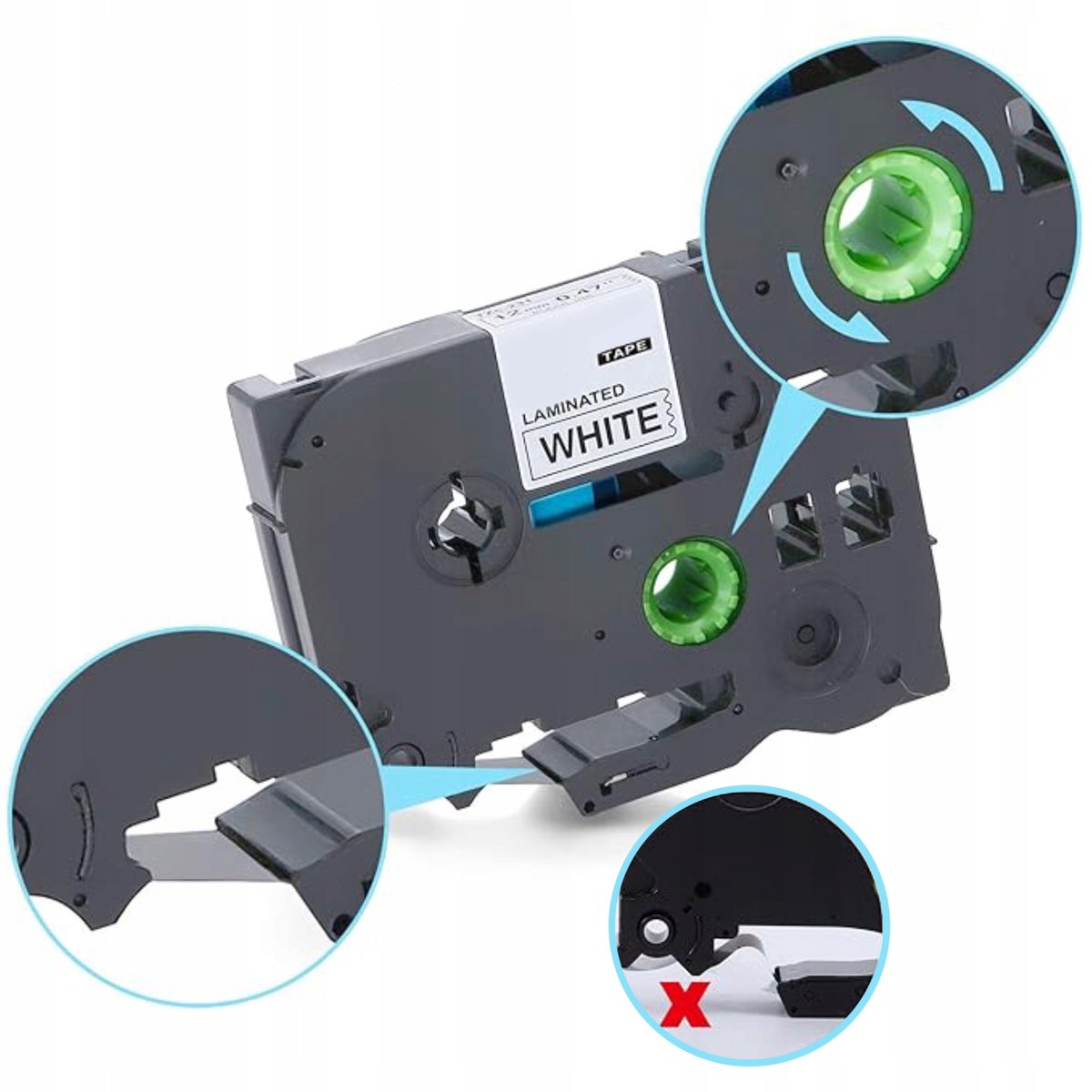 Brother TZe-213 Labeltape 6 mm Wit/Blauw - P-Touch-compatibel