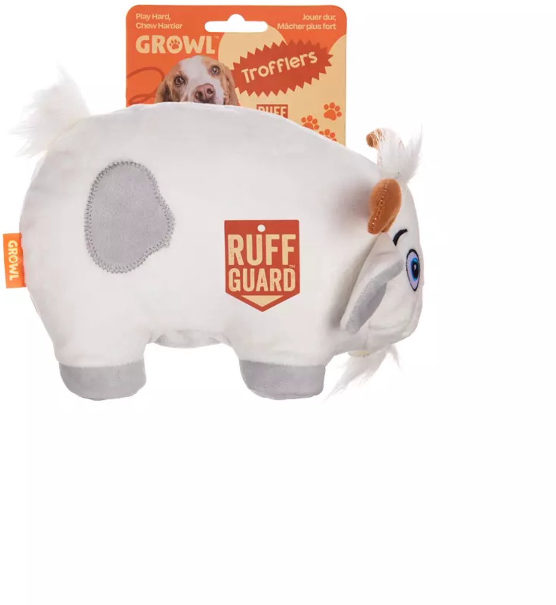 Growl Trofflers Hondenspeeltje met Pieper - Hondenknuffel - Kauwspeelgoed en Trektouw voor Alle Honden - Bleaty de Geit