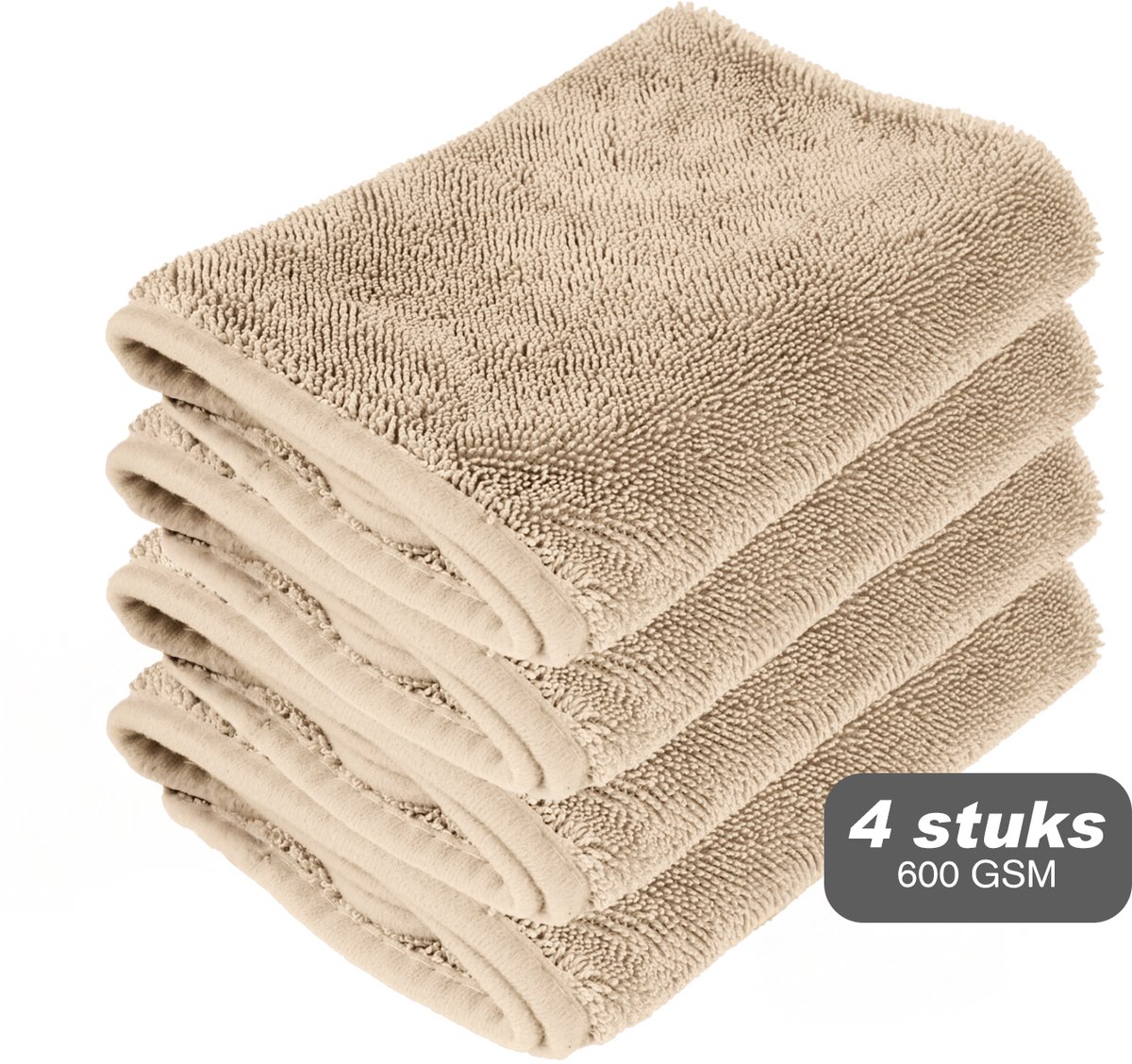 Liviahome 4 stuks-Hoge kwaliteit- Droogdoek-herbruikbare microvezel schoonmaakdoeken - Absorbeert tot 800 ml water- Sneldrogende doeken streeploos en kalkvrij - Multifunctionele microvezeldoek voor het schoonmaken van badkamer, auto en spiegels-60×40