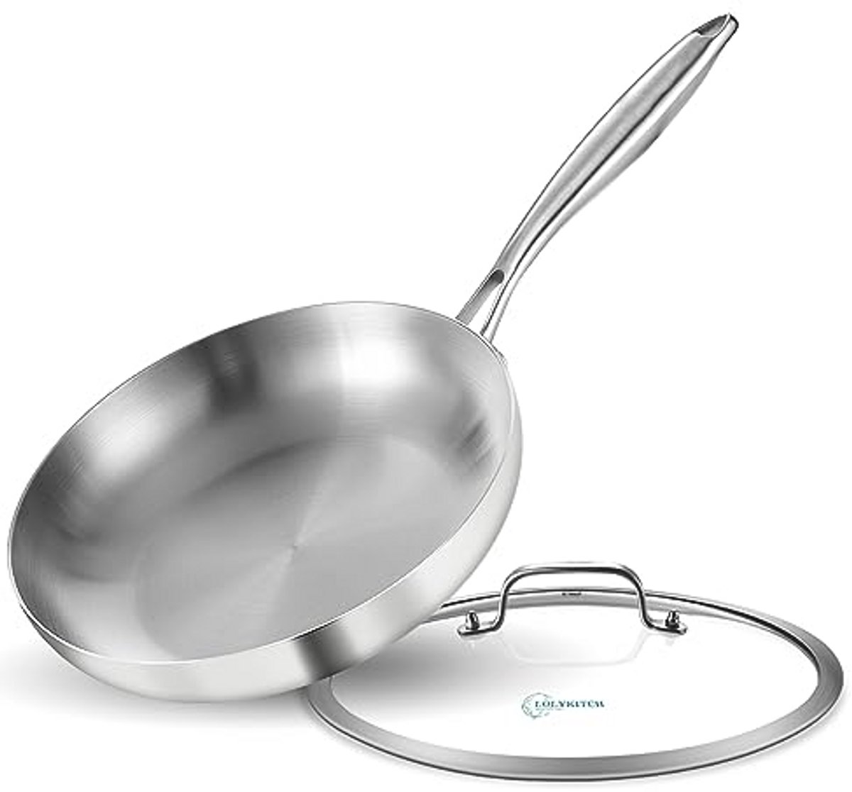10 Inch Rvs Koekenpan met Deksel - Geschikt voor Inductie, Afwasmachine en Oven