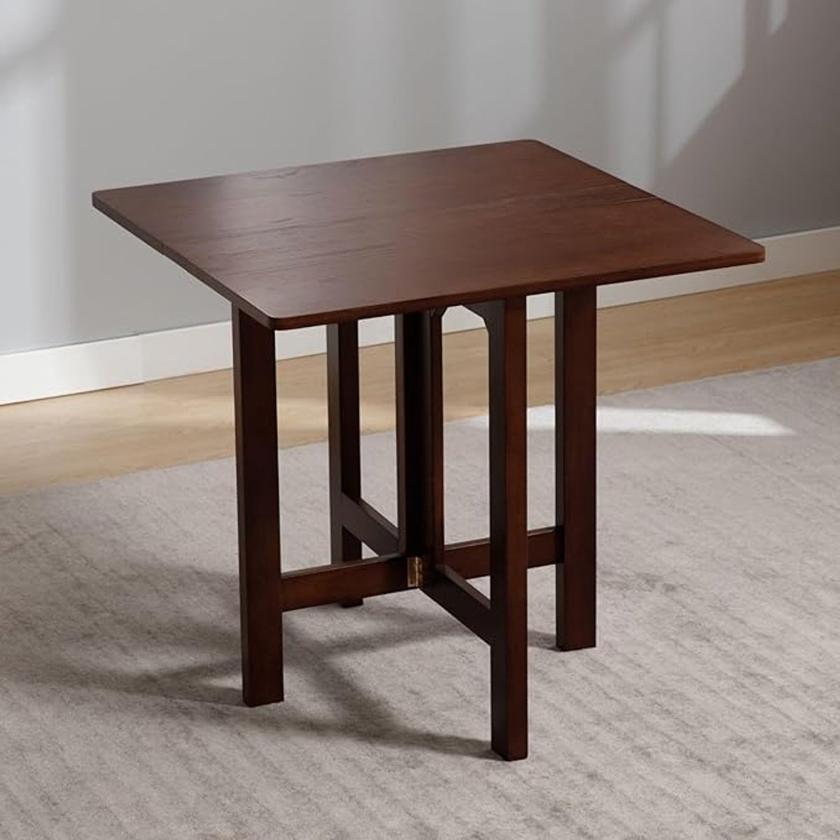 Opvouwbare Houten Eettafel 80x80 cm – Ruimtebesparende Klaptafel voor Keuken & Eetkamer – Massief Hout – Moderne Inklapbare Eettafel voor Balkon, Studio & Kleine Woningen – HomeByNicole