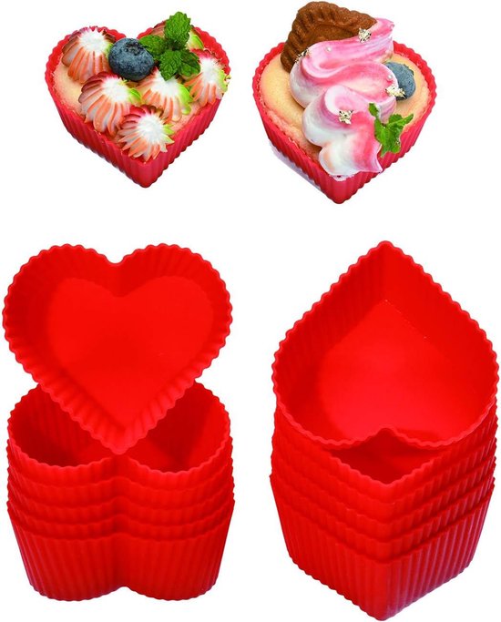 QEEYON Siliconen Hartvormige Cakevorm, 2 Stuks 20,3 cm Liefde QEEYON Siliconen Hartvormige Cakevorm, 2 Stuks 20,3 cm Liefde