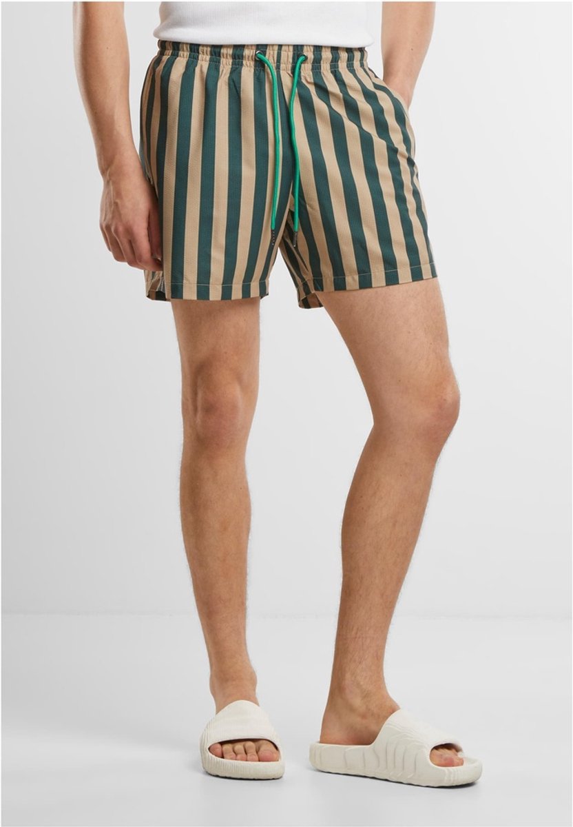 Urban Classics Striped Seersucker Zwemshorts XXL Groen
