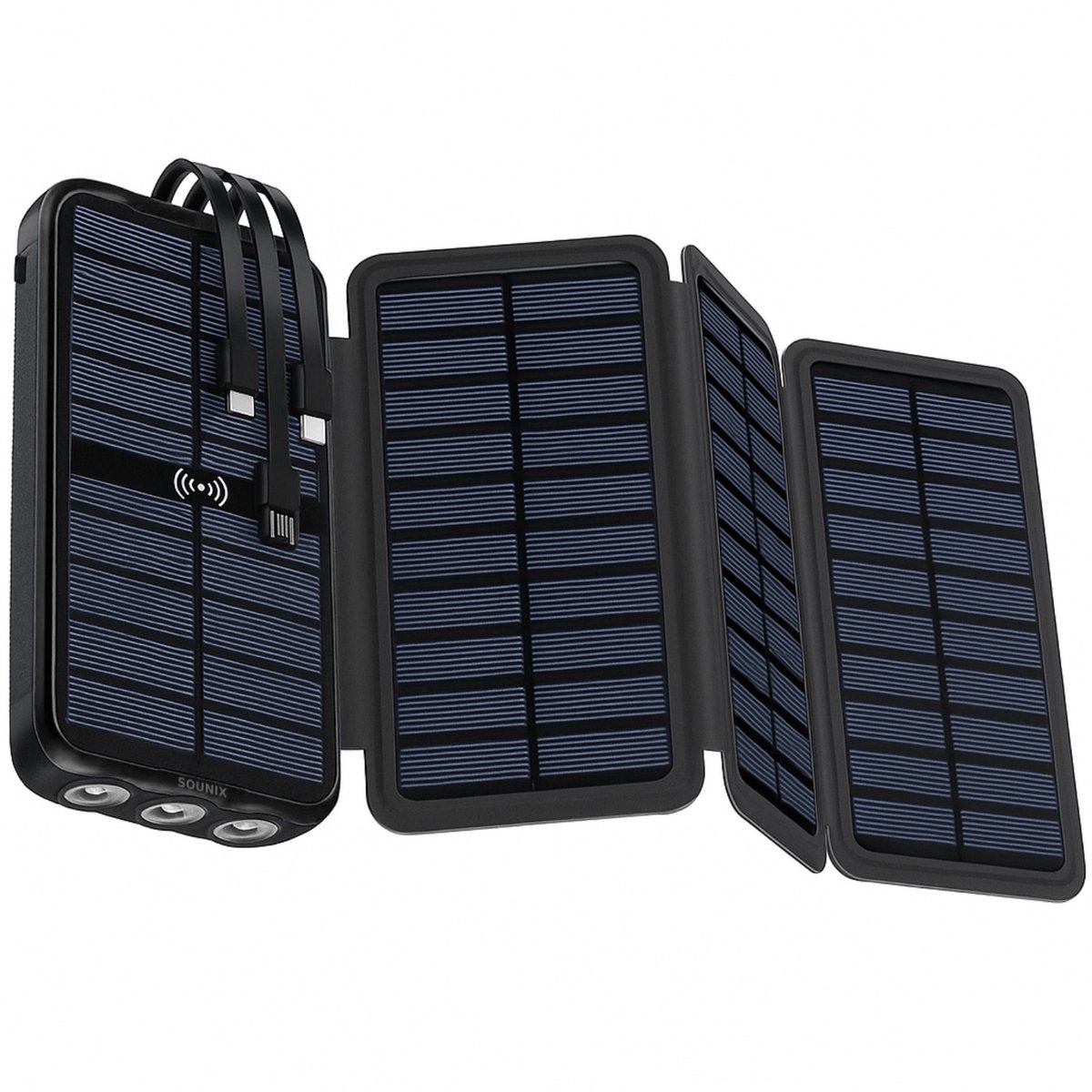Sounix Solar Powerbank 20.000 mAh Met Zonnepaneel - 22.5W - Sounix - €59,98