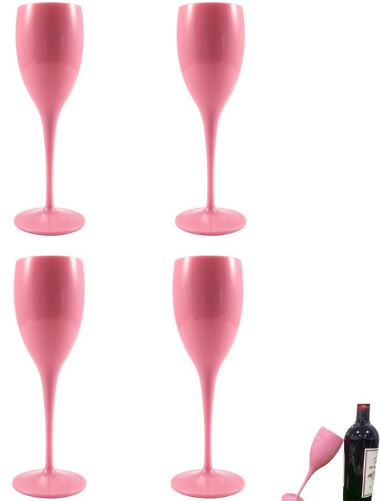 Lutranstra 30 stuks plastic champagneglazen, kristalhelder, 160 ml, set elegante champagneglazen voor bruiloft (30, 160 ml