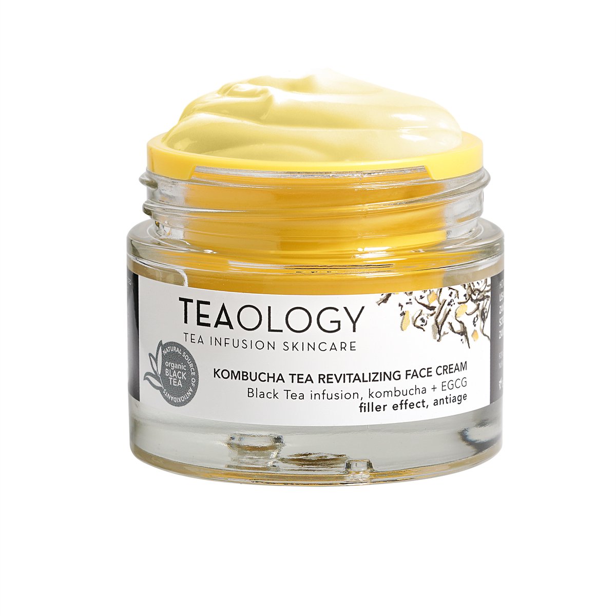 Teaology Kombucha Face Cream – Hydraterende & Verstevigende Gezichtscrème – Verrijkt Met Een Infusie Van Zwarte Thee, Kombucha En EGCG – Anti-Aging - Voor Een Stralende, Gezonde Huid – Navulbare Pot - Vegan - Clean Beauty - 50 ML