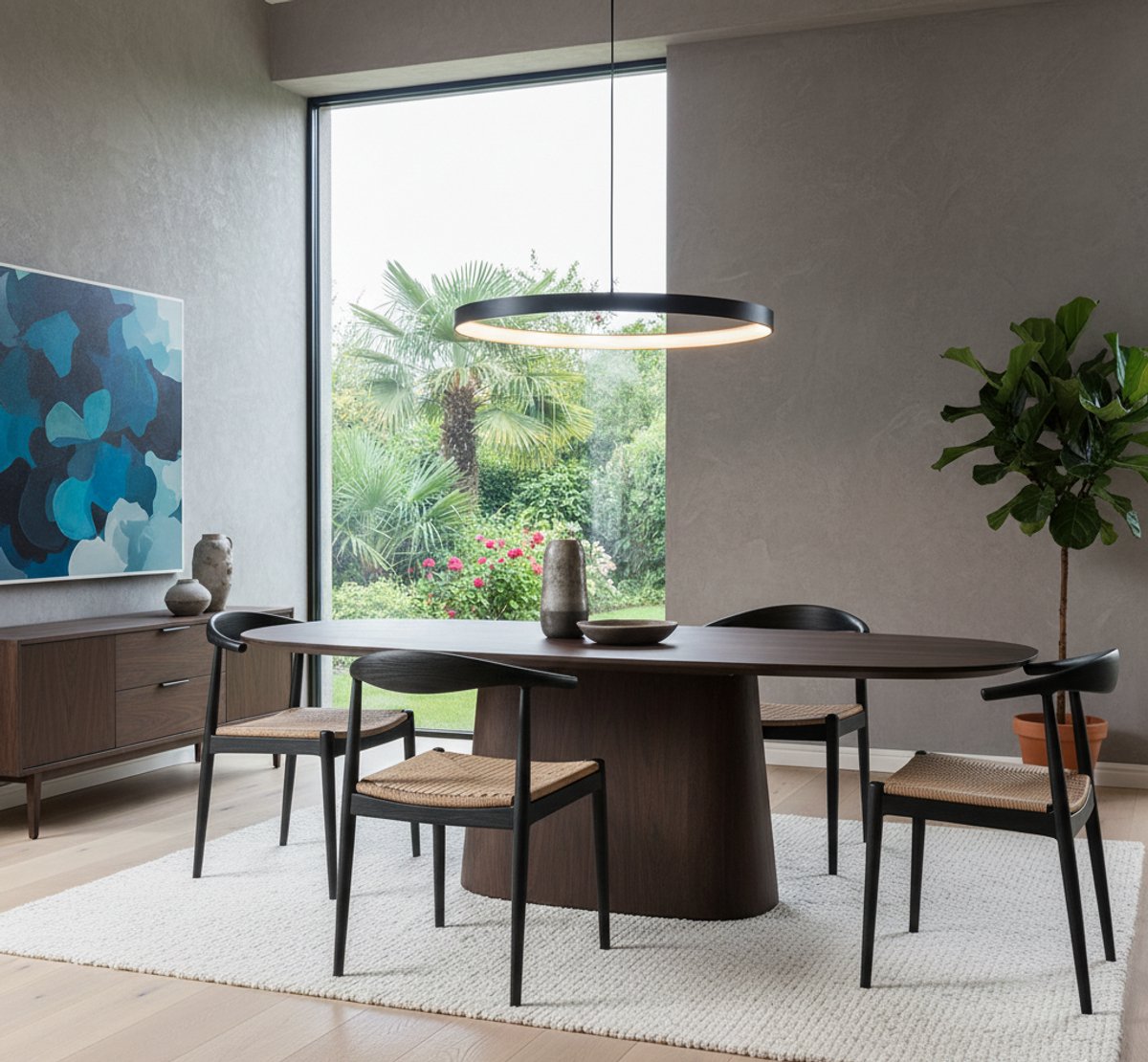 Eettafel Ovaal Mangohout Bruin 200x110 cm – Massieve Industriële Houten Eettafel voor 6–8 Personen – Duurzaam & Stijlvol Design – Novihome
