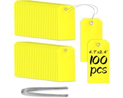 100 gele vrachtlabels - Markering van magazijn- en logistieke activa - 4,3/4