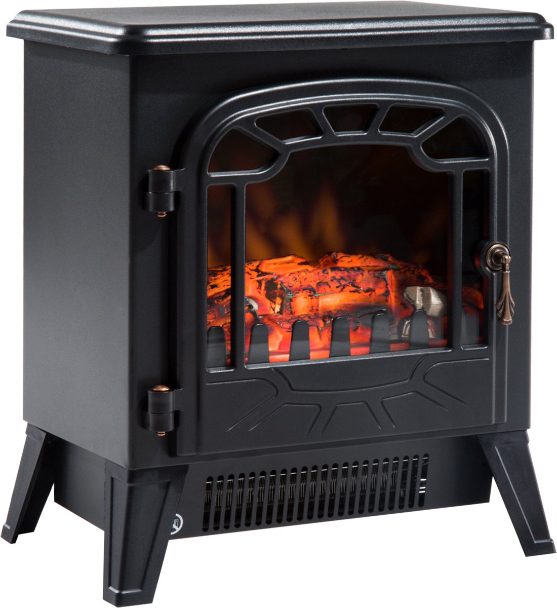 HOMCOM-Elektrische haard-Metaal-36x26x42cm-Noir
