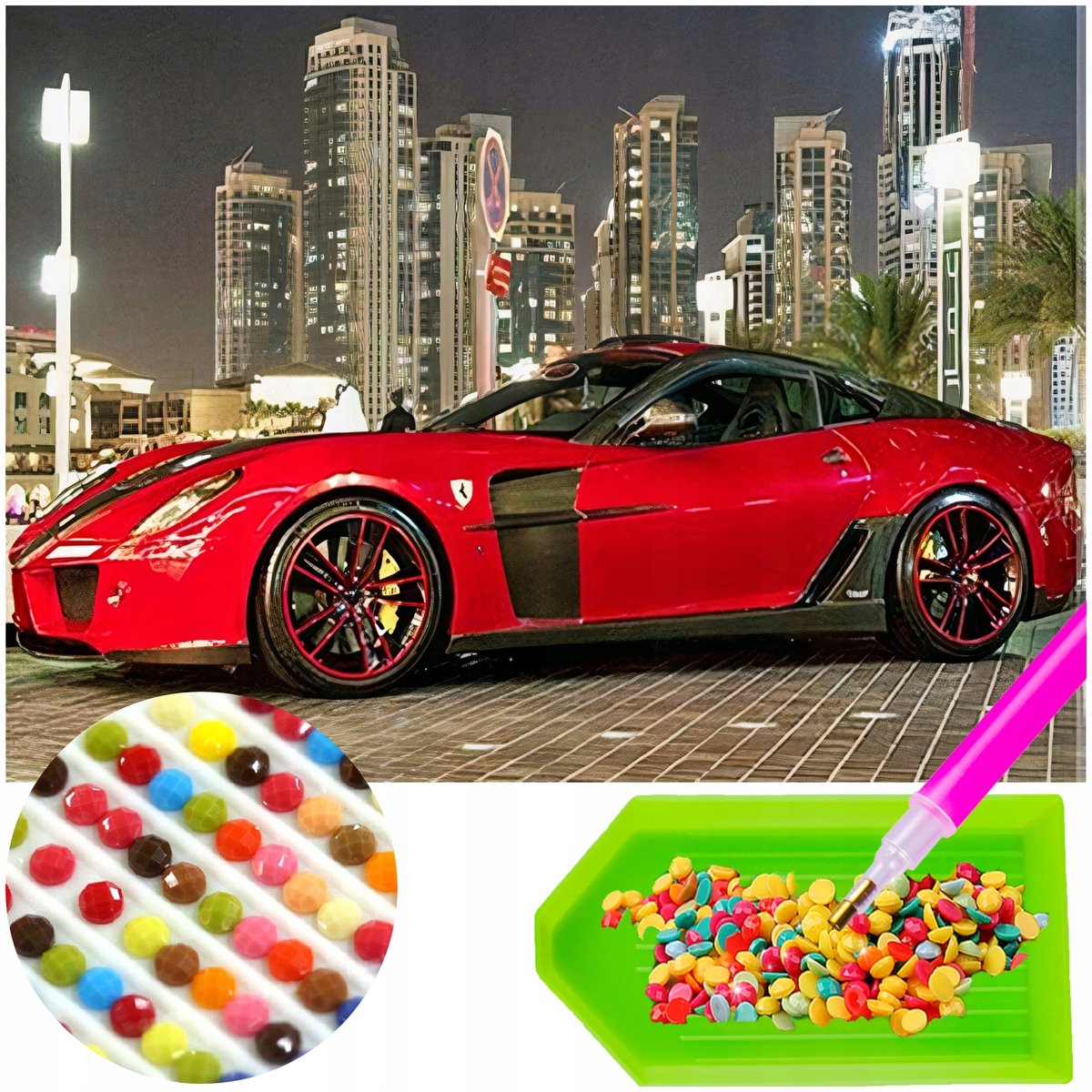 5D Diamond Painting Kit: Raceauto (40x30cm)