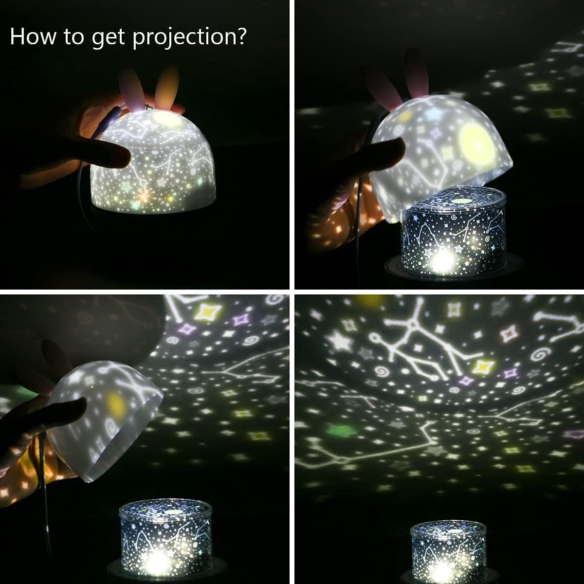 Sterrenhemel Projector, LED Lamp Kinderen, Ocean Wave Nachtlampje, Muziek Lamp Met Timer Voor Kinderkamer Feestdecoratie Kerst (Gewei) (Roze-2),Creëer een Rustige Droomwereld – Sterrenhemel Lamp & White Noise Nachtlamp voor Baby’s & Volwassenen – foto 4
