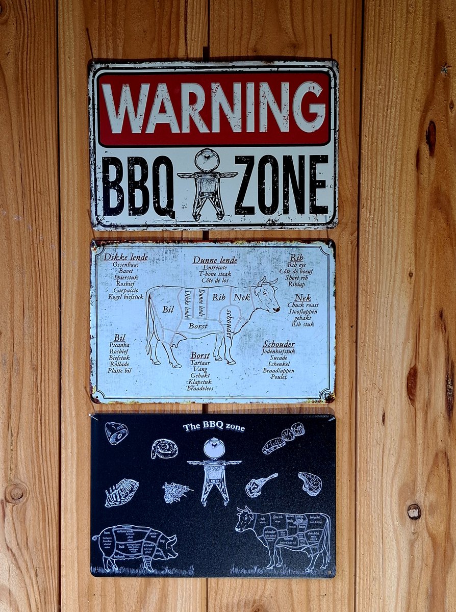 wandbord combi deal 11 - 3 wandborden voor de - barbeque - buitenkeuken - 30x20cm - ideaal cadeau - bbq
